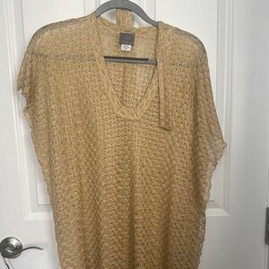ELF Gold Swim Coverup with Textured Knit Design